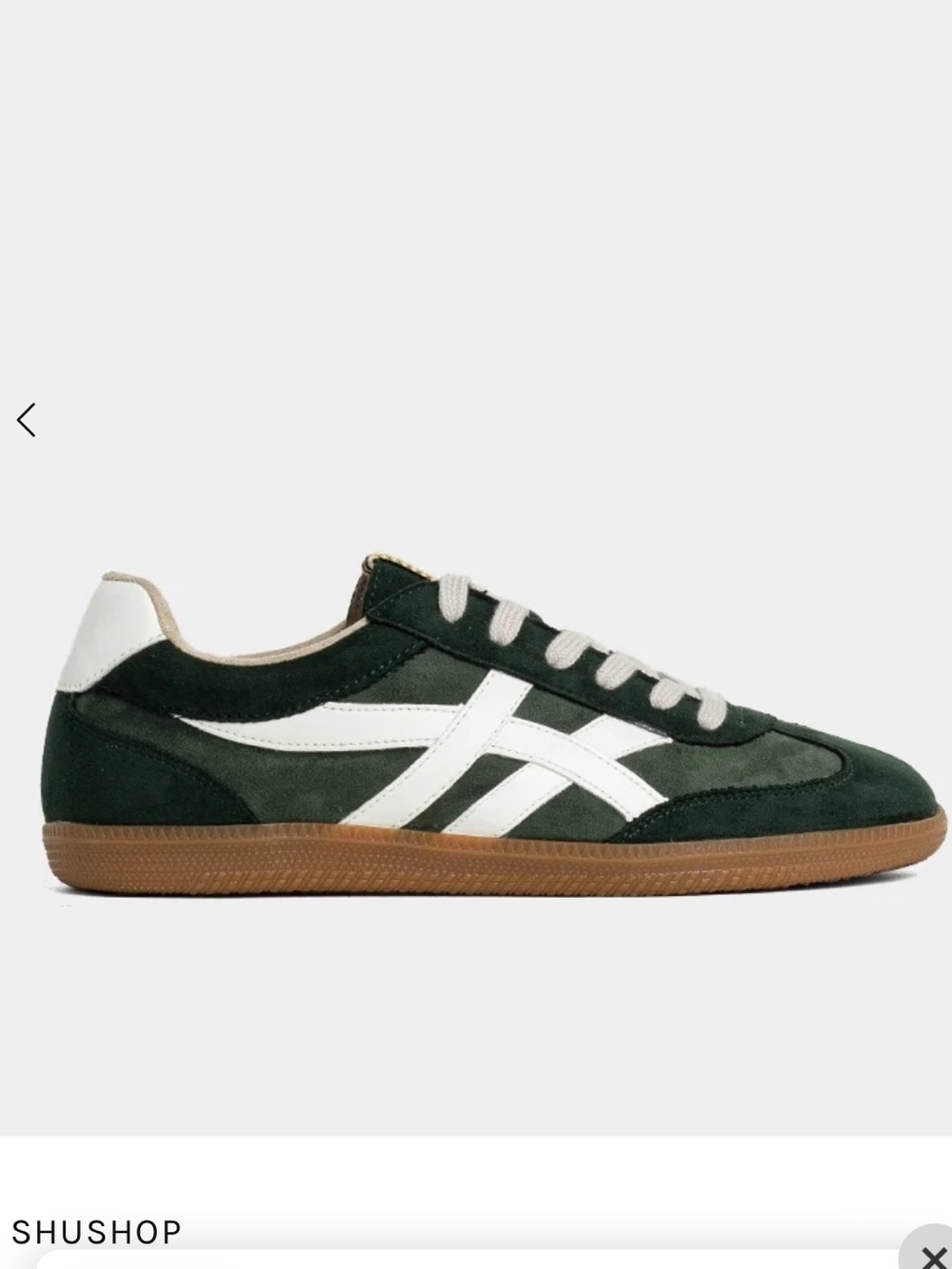 ShuShop Dark Green Suede Sneakers